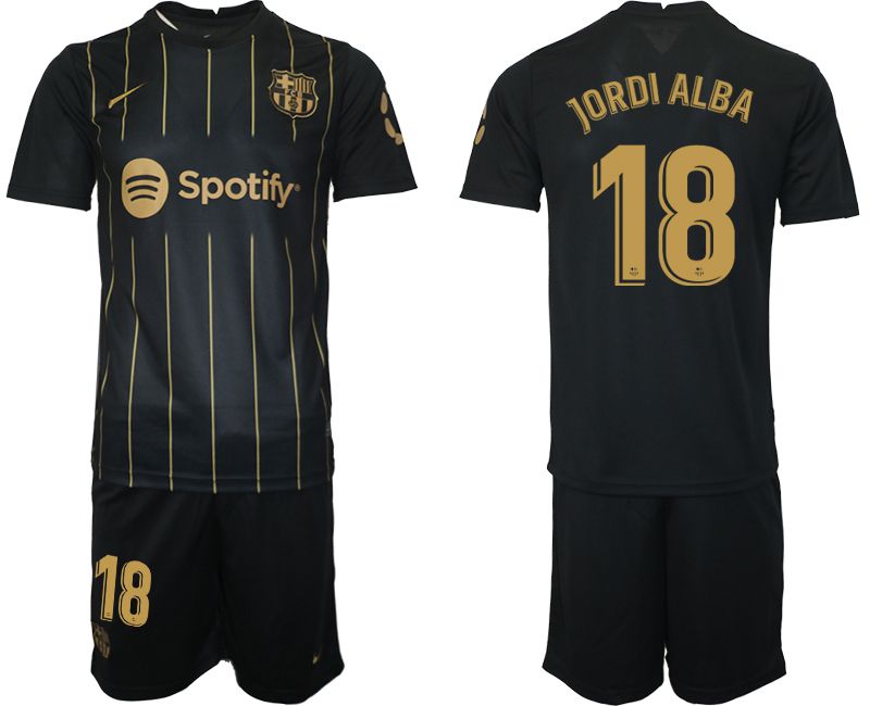 Men 2022-2023 Club Barcelona Black away #18 Soccer Jersey